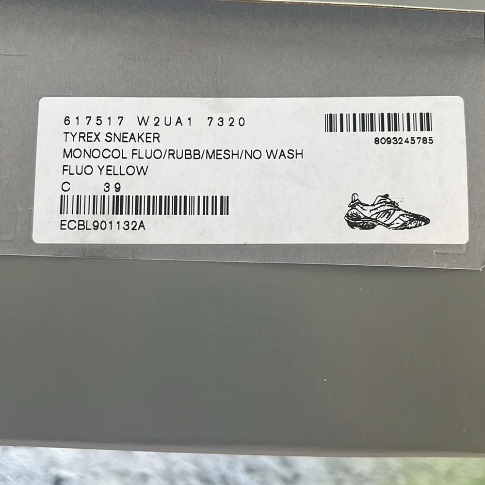 Balenciaga Tyrex Sneakers in Neon Yellow and Black - Picture 4 of 15